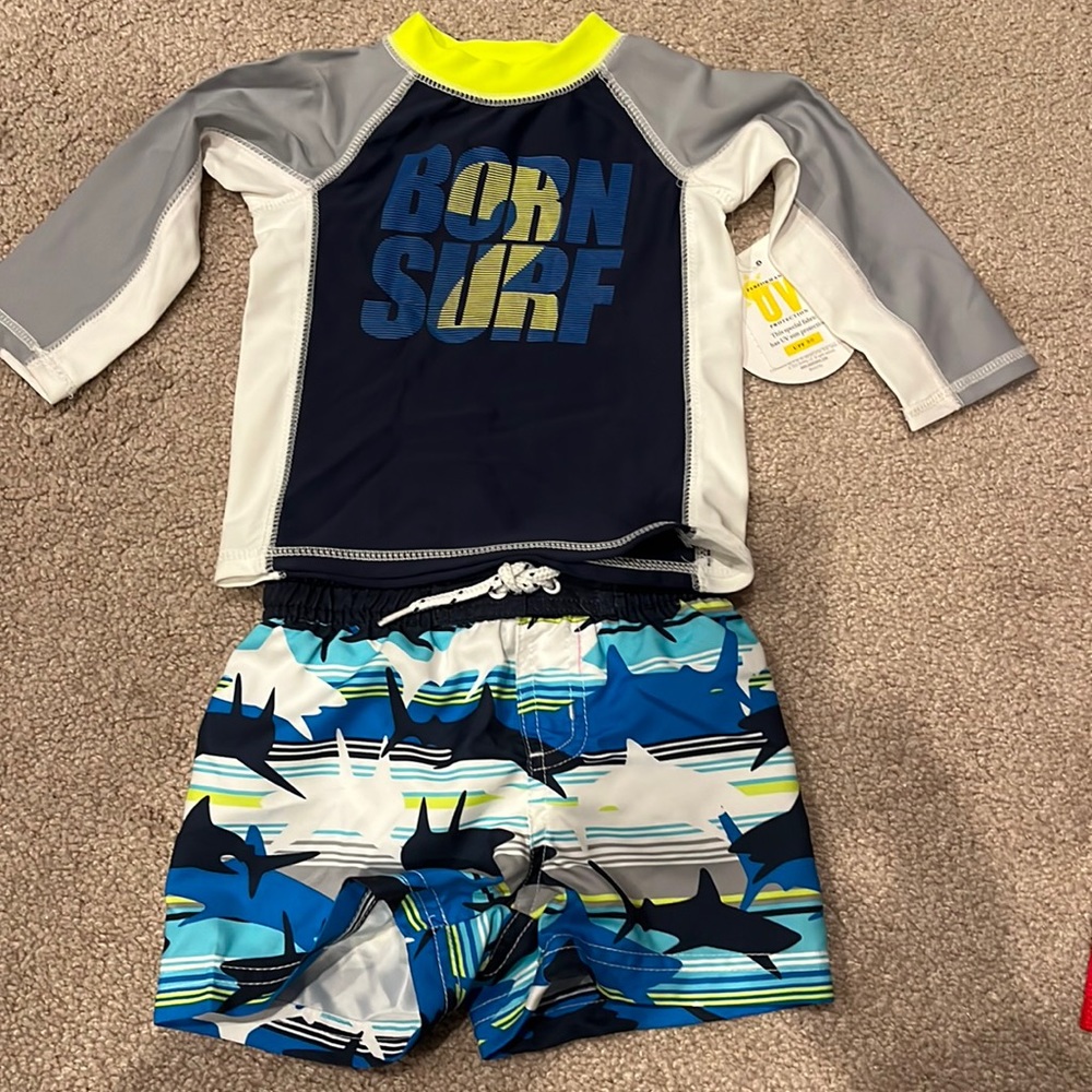 2 Piece UV Protection Bathing suit with Rash Guard 3-6 Months